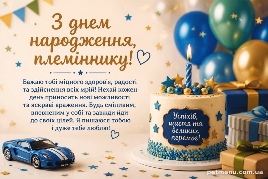 Привітання для племінника з днем народження